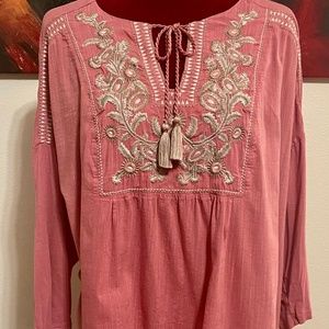 Pure Jill Embroidered Knit Tunic